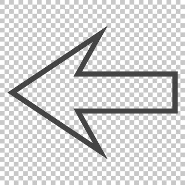 Ok sol vektör simgesi