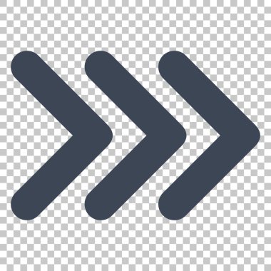 Üçlü ok ucu doğru vektör simgesi