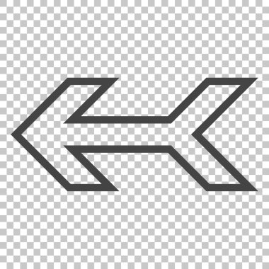 Ok sol vektör simgesi