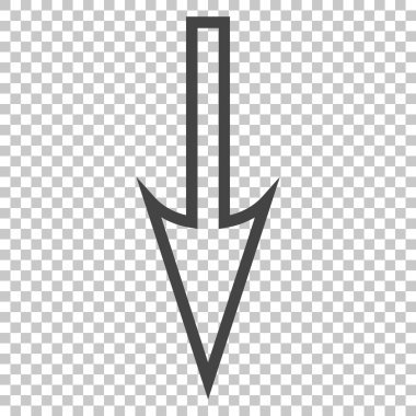 Vektör simgesi aşağı ok keskin