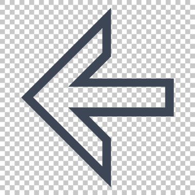 Ok sol vektör simgesi