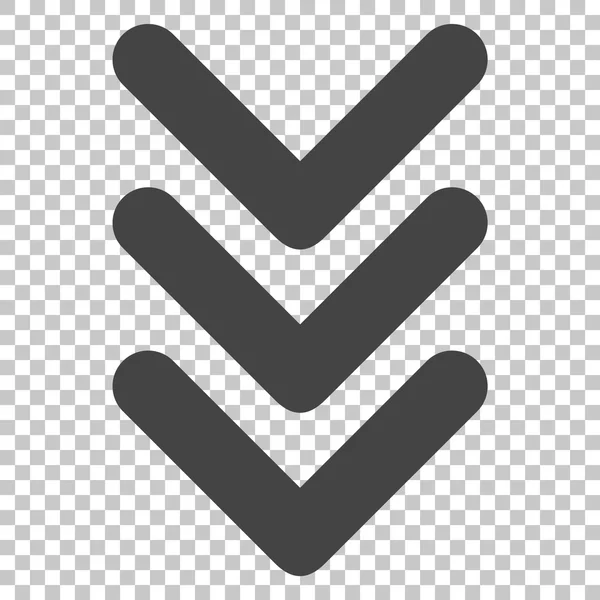 Triple punta de flecha hacia abajo icono del vector — Archivo Imágenes Vectoriales