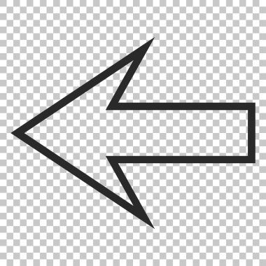 Ok sol vektör simgesi