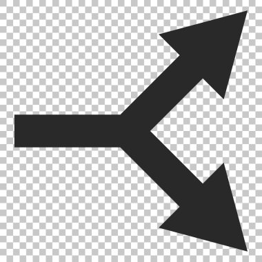 Bifurkasyon ok doğru vektör simgesi