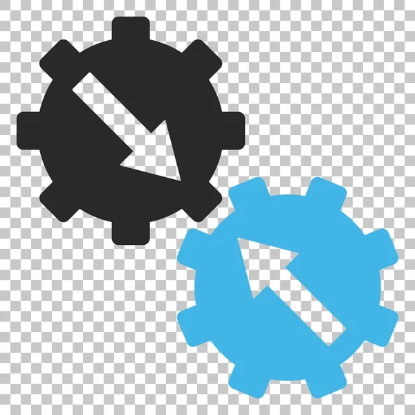 Icono de vectores de integración de engranajes — Vector de stock