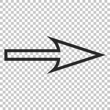 Keskin ok doğru vektör simgesi