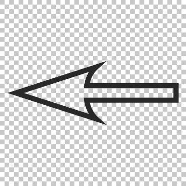 Keskin ok sol vektör simgesi