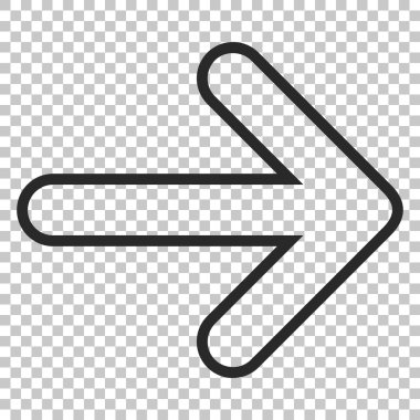 Yuvarlak ok doğru vektör simgesi