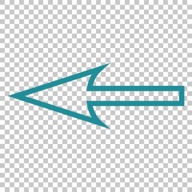 Keskin ok sol vektör simgesi