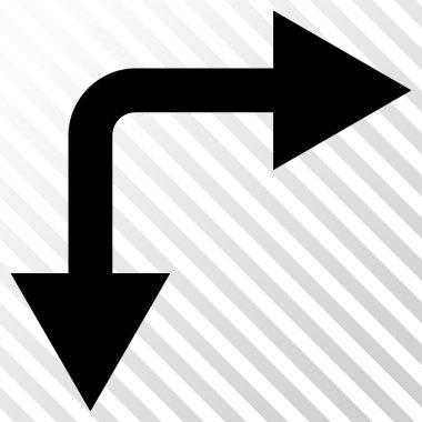 Şu vektör simgesi aşağı çatallanma ok