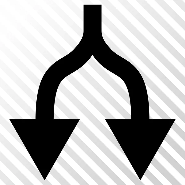 Split Pfeile nach unten Vektor-Symbol — Stockvektor
