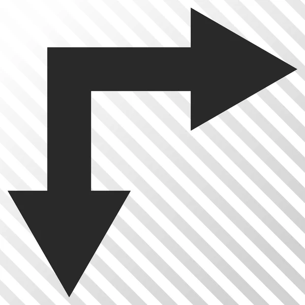 Bifurkation pil höger ner vektor symbol — Stock vektor