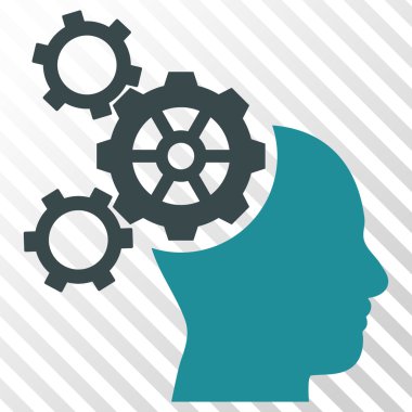 Beyin mekanik vektör simgesi