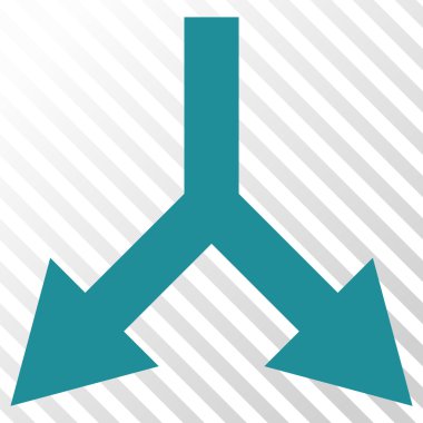 Vektör simgesi aşağı çatallanma ok