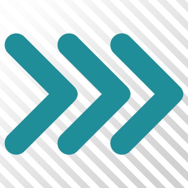 Üçlü ok ucu doğru vektör simgesi