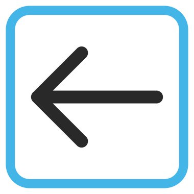 Ok sol vektör simgesi bir çerçeve içinde