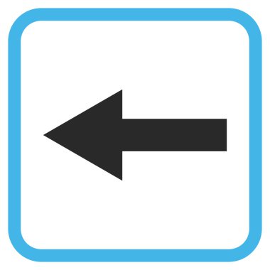 Ok sol vektör simgesi bir çerçeve içinde