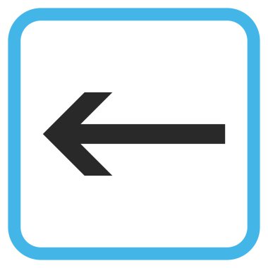 Ok sol vektör simgesi bir çerçeve içinde