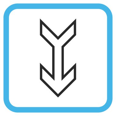 Vektör simgesi bir çerçeve içinde aşağı ok