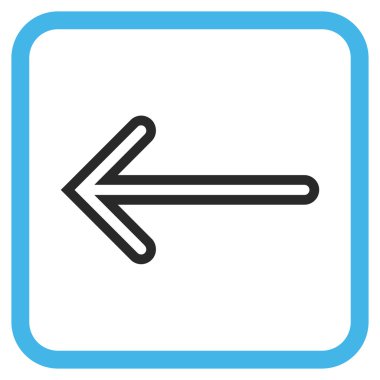 Ok sol vektör simgesi bir çerçeve içinde