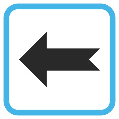 Ok sol vektör simgesi bir çerçeve içinde