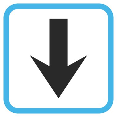 Vektör simgesi bir çerçeve içinde aşağı ok