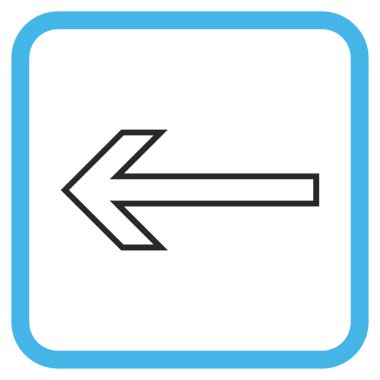 Ok sol vektör simgesi bir çerçeve içinde