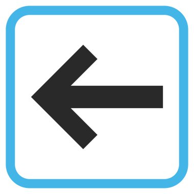 Ok sol vektör simgesi bir çerçeve içinde