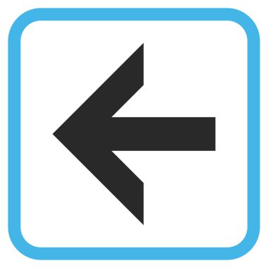 Ok sol vektör simgesi bir çerçeve içinde