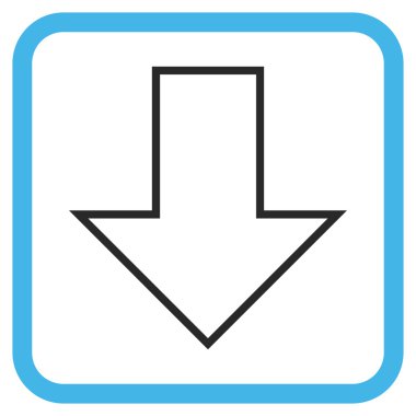 Vektör simgesi bir çerçeve içinde aşağı ok