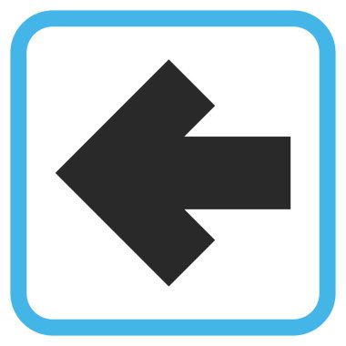 Ok sol vektör simgesi bir çerçeve içinde