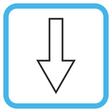 Vektör simgesi bir çerçeve içinde aşağı ok