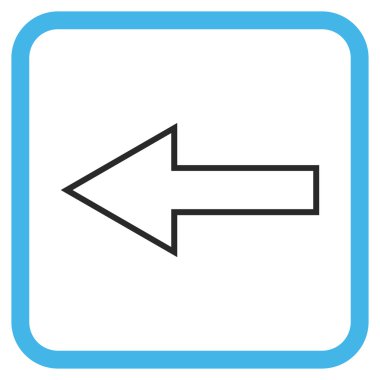 Ok sol vektör simgesi bir çerçeve içinde