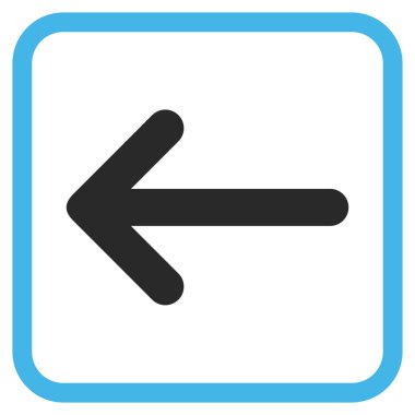 Ok sol vektör simgesi bir çerçeve içinde