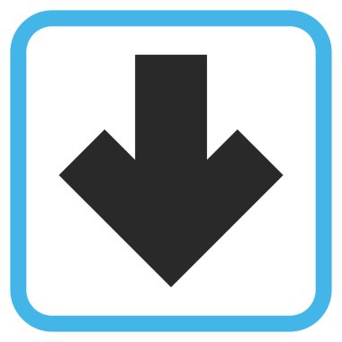 Vektör simgesi bir çerçeve içinde aşağı ok