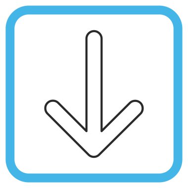 Vektör simgesi bir çerçeve içinde aşağı ok