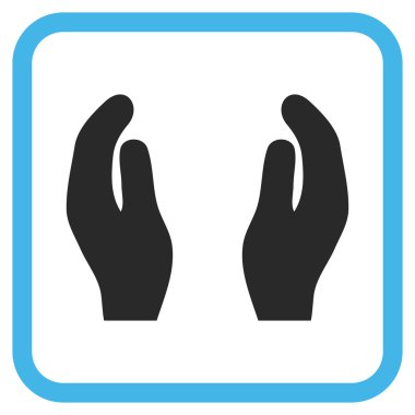 Alkış eller vektör simgesi bir çerçeve içinde