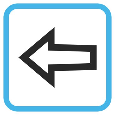 Ok sol vektör simgesi bir çerçeve içinde