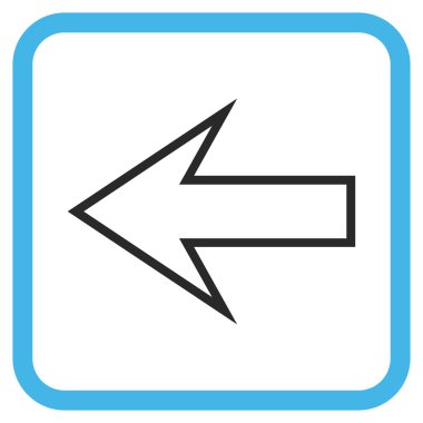 Ok sol vektör simgesi bir çerçeve içinde