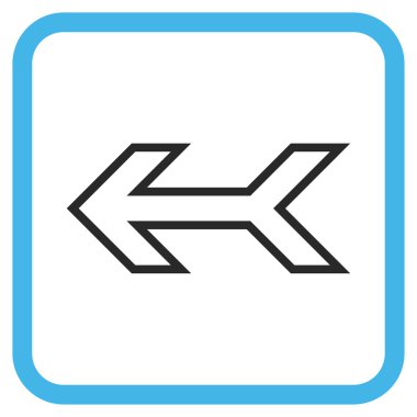 Ok sol vektör simgesi bir çerçeve içinde