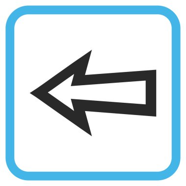 Ok sol vektör simgesi bir çerçeve içinde