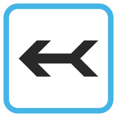 Ok sol vektör simgesi bir çerçeve içinde