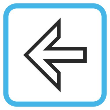 Ok sol vektör simgesi bir çerçeve içinde