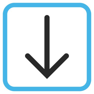 Vektör simgesi bir çerçeve içinde aşağı ok