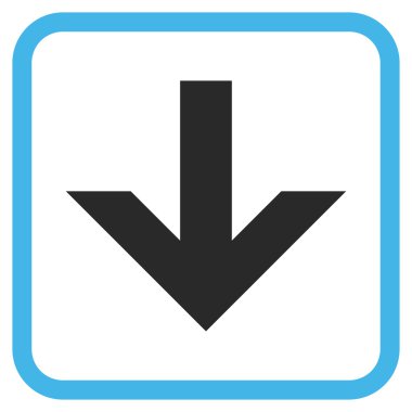 Vektör simgesi bir çerçeve içinde aşağı ok