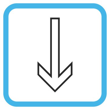 Vektör simgesi bir çerçeve içinde aşağı ok