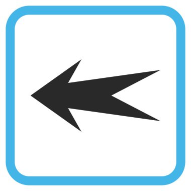 Ok sol vektör simgesi bir çerçeve içinde