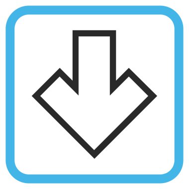 Vektör simgesi bir çerçeve içinde aşağı ok