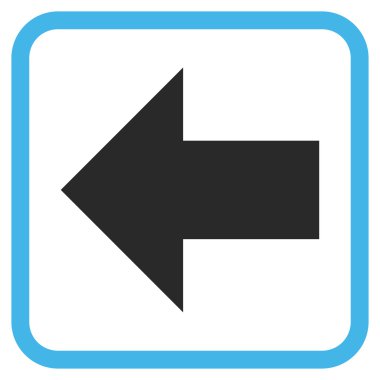 Ok sol vektör simgesi bir çerçeve içinde