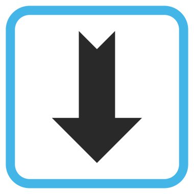 Vektör simgesi bir çerçeve içinde aşağı ok